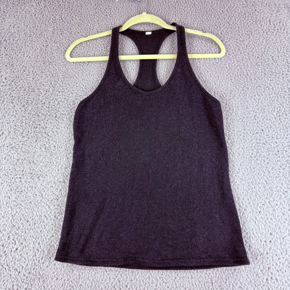Alo Yoga Alosoft Finesse Racerback Tank Top Womens Small ? Black Heathered Sheer